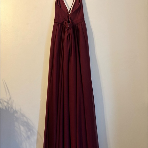 le chateau Deep Wine Plunge V-Neck Maxi Dress - Picture 3 of 4
